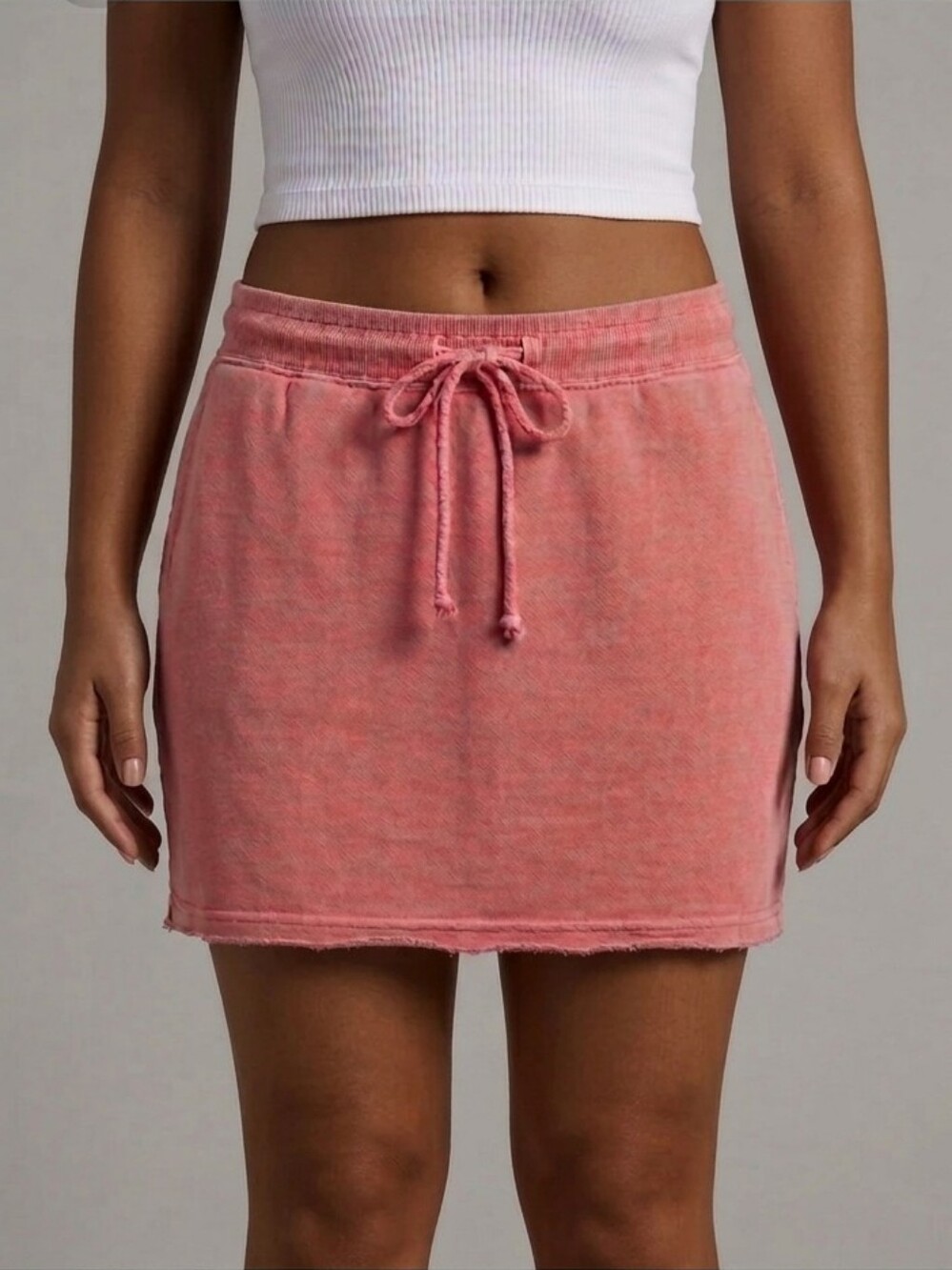 American Eagle Outfitters - Pink Drawstring Mini Skirt